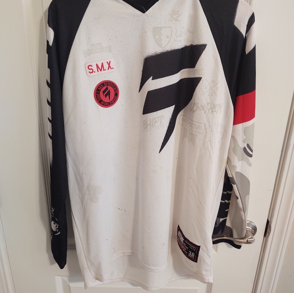 SHIFT RACING MOTOCROSS JERSEY RED Black Mach Long Sleeve Size Medium